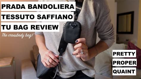 Prada bandoliera tejido saffiano review